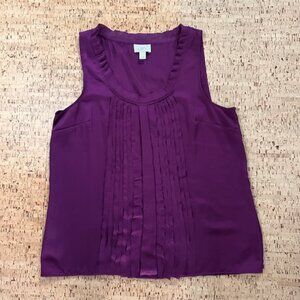 Loft fuchsia ruffle sleeveless top XL